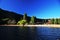 San Martin de los Andes Argentina panoramic view of city landscape with mirrored lake in summer mountains