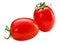 San Marzano tomatoes pair. Two plum cherry juicy tomatoes isolated on white. Set of italian fresh vegetables. Organic