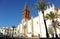 San Miguel church in Plaza of Spain, Jerez de los Caballeros, Spain