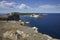 San Nicola island. View on sea and San Domino island. Tremiti, Italy