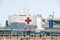 San Pedro/California - April 4, 2020: US Naval Hospital Ship docked in San Pedro, Ca in preparation of the Coronavirus Pandemic.