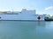 San Pedro/California - April 4, 2020: US Naval Hospital Ship docked in San Pedro, Ca in preparation of the Coronavirus Pandemic.