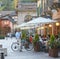 San Pellegrino Terme, Italy - August 18, 2017: Urban residents on a city street walking.