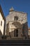 SAN QUIRICO D`ORCIA, ITALY - OCTOBER 30, 2016:Cathedral of San Quirico D`Orcia in Tuscany