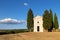 San Quirico d\\\'Orcia Val d\\\'Orcia Tuscany Italy. Chapel Vitaleta (Cappella della Madonna di Vitaleta