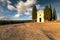 San Quirico d\\\'Orcia Val d\\\'Orcia Tuscany Italy. Chapel Vitaleta (Cappella della Madonna di Vitaleta