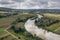 San river near DynÃ³w, Poland aerial view, 09.2022