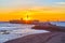 The San Sebastian castle at dusk, Cadiz, Spain