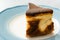 San Sebastian Cheesecake Slice on Plate / Creamy Plain Spain Style