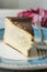 San Sebastian Cheesecake Slice on Plate / Creamy Plain Spain Style