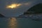 San Sebastian coastline at night in Spain