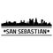 San Sebastian Sansebastian Spain Europe Euro Icon Vector Art Design Skyline Night Flat Shadow