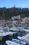 San Sebastian, Spain - Boats in the marina in La Concha Bay at the foot of Mt. Urgull