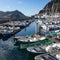 San Sebastian, Spain - Boats in the marina in La Concha Bay at the foot of Mt. Urgull