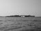 San Servolo island in Venice in black and white