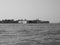 San Servolo island in Venice in black and white