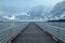 San Simeon Public Pier under sunset cloudscape on the Central Coast of California