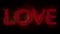 San Valentine relative. Neon shine LOVE word in 3D effect