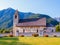 San Vigilio Church in Pinzolo, Dolomites, Italy