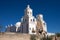 The San Xavier del Bac mission in Tucson Arizona