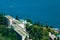 Sanatorium at the sea. The coastline of Herceg Novi, in Monteneg