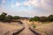 Sanchi Stupa, Ancient buddhist building, religion mystery, carved stone. Travel destination in Madhya Pradesh, India.