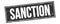 SANCTION text on black grungy rectangle stamp
