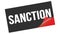 SANCTION text on black red sticker stamp