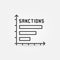 Sanctions Chart vector concept linear icon or sign