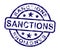 Sanctions Stamp Meaning Embargo Agreement Approval To Suspend Trade - 3d Illustration