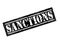 Sanctions Stamp Represents Embargo Agreement Approval To Suspend Trade - 3d Illustration