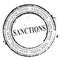 Sanctions Stamp Shows Embargo Agreement Approval To Suspend Trade - 3d Illustration