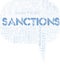 Sanctions word cloud. Vector made with the text only.