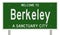 Sanctuary city road sign for Berkeley