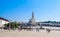 Sanctuary of Fatima, Portugal. Basilica of Nossa Senhora do Rosario and the colonnade in the city of Fatima.