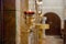 A sanctuary lamp in a  Arabic Christian church