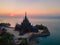 Sanctuary of Truth, Pattaya, Thailand, wooden temple by the ocean at sunset on the beach of Pattaya