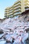 Sand bags against beach erosion