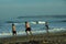 A sand ball fight on the beach at Kleinbrak