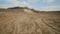 Sand ballast quarry on the cloudy summer day