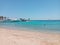 Sand beach hollyday Red sea water  blue sky Egypt hurghada