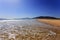 Sand beach and mountain. Mediteran.