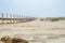 Sand beach wood path way boardwalk nobody coastline walk tropical island