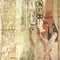 Sand-beige Egypt texture with queen nefertiti and