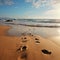 Sand bound history, footprints on ocean beach carry whispers of past seaside sojourns