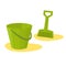 Sand bucket scoop. Vector illustration