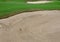 Sand bunker in golf course