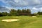 Sand bunkers on golf course