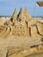 Sand castle in Barceloneta, Barcelona, Cataluña, Spain. Travel and exploring. arts and creativity