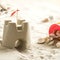 Sand castle on the beach